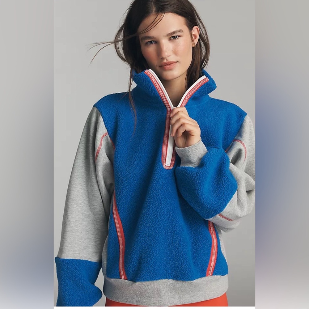 Daily Practice by Anthropologie Half-Zip Fleece Sweatshirt EUC XL